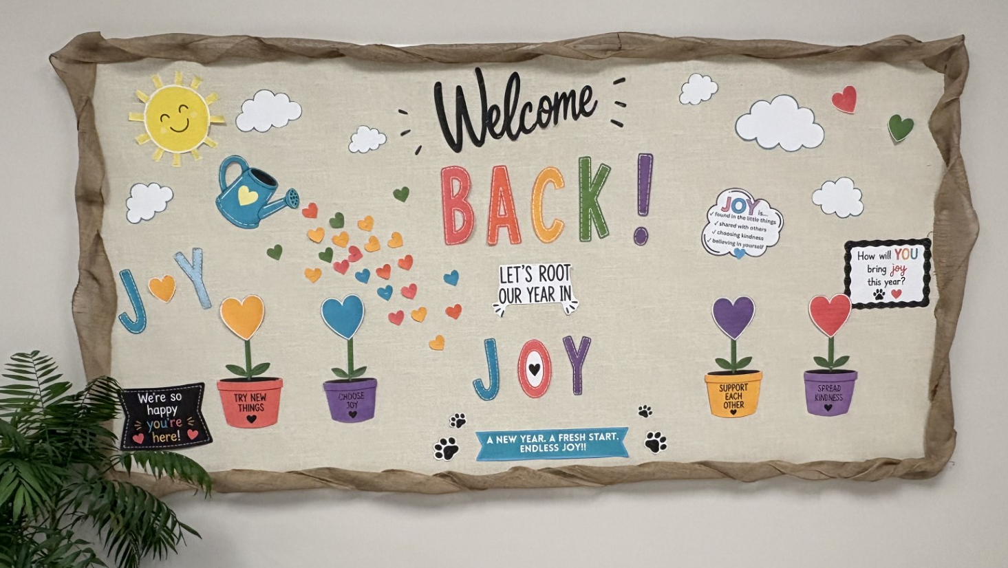 Welcome Back Bulletin Board Rooted in Joy